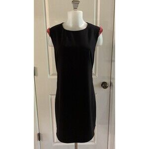 Ted Baker London Black Pink Rhinestones Zipper Back Sleeveless‎ Shift Dress - 3